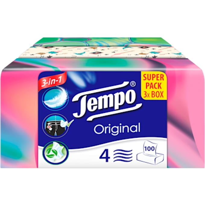 Tempo -  Original box  - 4-laags - 3 x 100 vellen