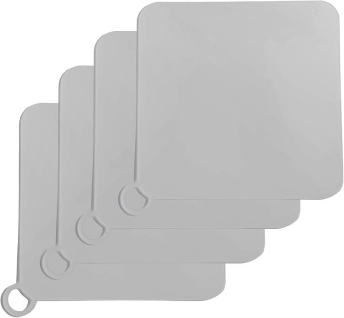 Set van 3 Doucheafvoerstop Universeel - Geurremmend, Antislip & Haarvanger - 15x15 cm Grijs
