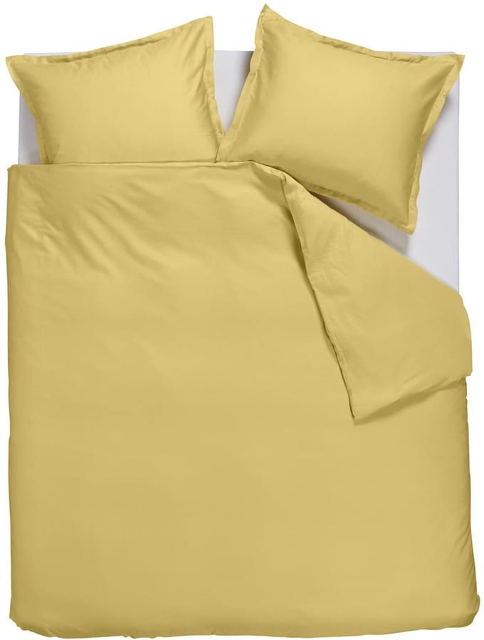 Ambiante Satin Uni dekbedovertrek - Tweepersoons - 200x200/220 cm - Licht geel