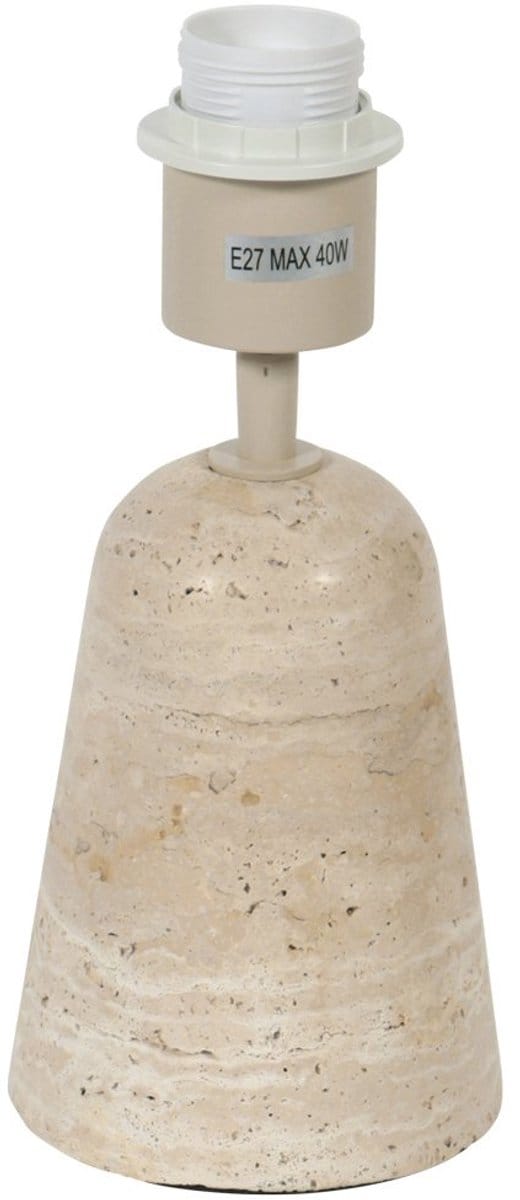 Travino 4402CR tafellamp van travertin, 26 cm hoog, crèmekleurig strijkijzersnoer, moderne stijl, Anne Light Home