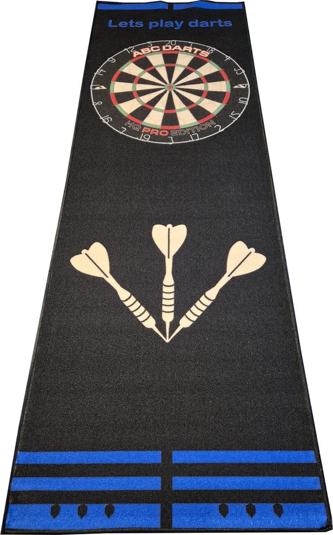 ABC Darts - Dartmat Blauw - 241 - 80 cm - Zwart Met Blauw.