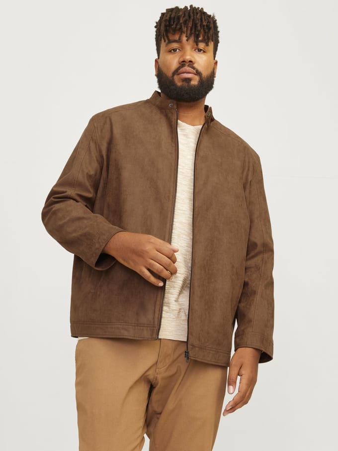 Jack & Jones Plus Jas van imitatieleer Plus Size Jas van imitatieleer