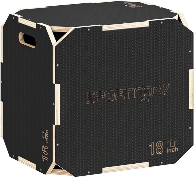 SPORTNOW Springbox Meerlagenplaat 51L x 48B x 41H cm Zwart
