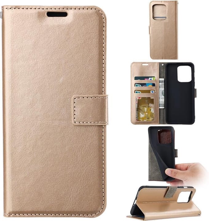 Bookcase Geschikt voor: iPhone 13 Pro Max - Goud - portemonee hoesje