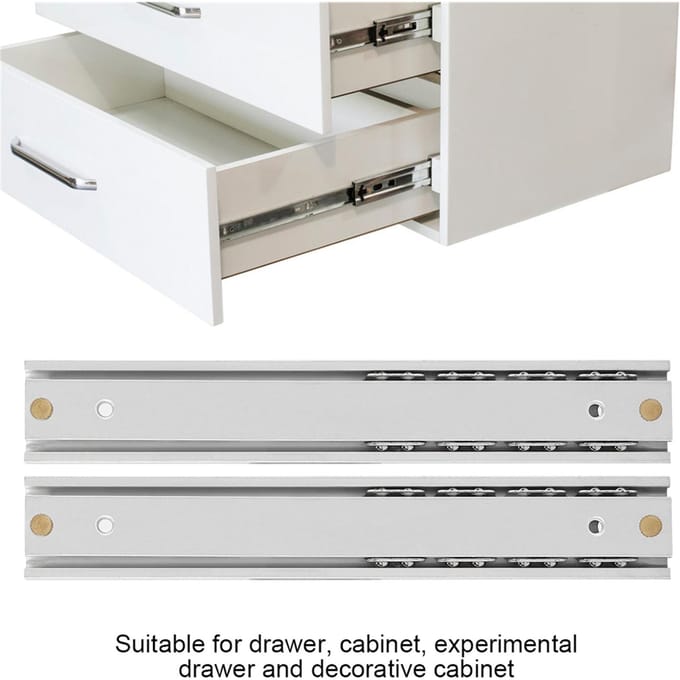 Ensemble 2 pièces Mini Alliage d'Aluminium Durable Glissière Lisse pour Tiroir Armoire Type 2