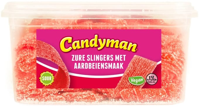 Candyman Zure Slingers Aardbei - 1 kg