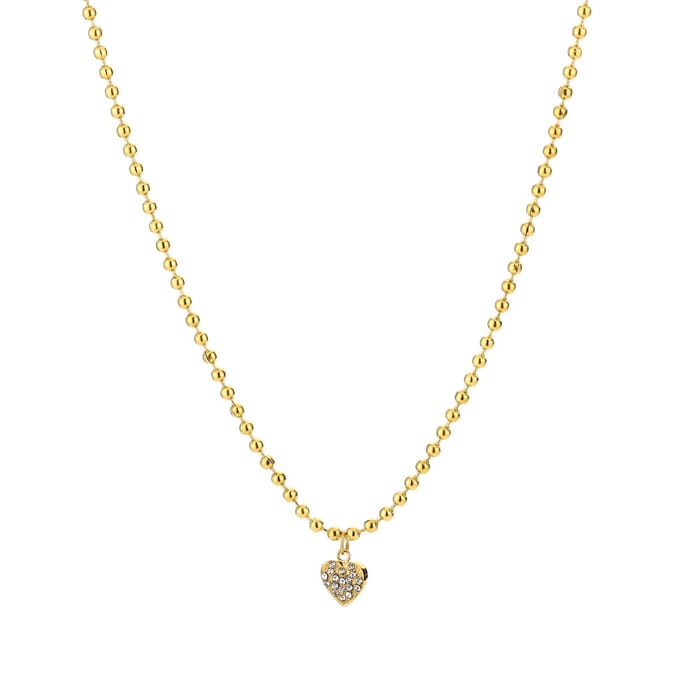 Michelle Bijou - Oldschool chain heart - met zirkonen steentjes