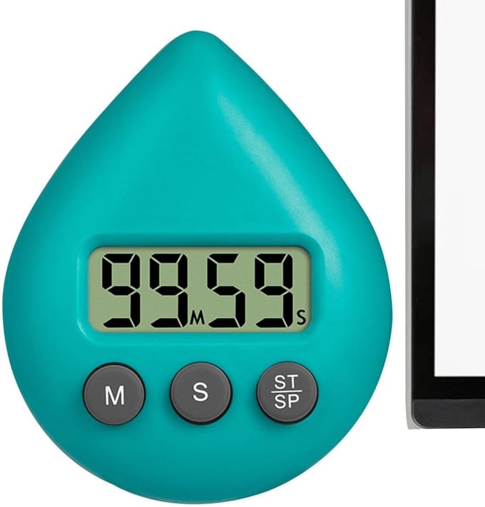 Digitale Timer - Kookwekker LCD - Tijd Beheer - Waterdicht Zuignap - 8 cm - Wit