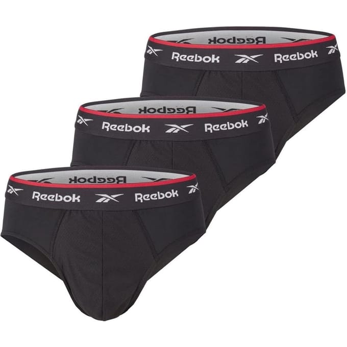 Reebok Heren Wiggins Sports Briefs (Set van 3) (Zwart)