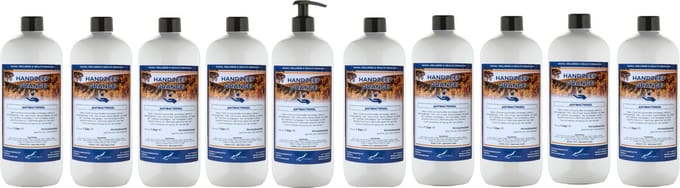 Handzeep Orange 1 liter - met gratis pomp - set van 10 stuks - Voordeelverpakking