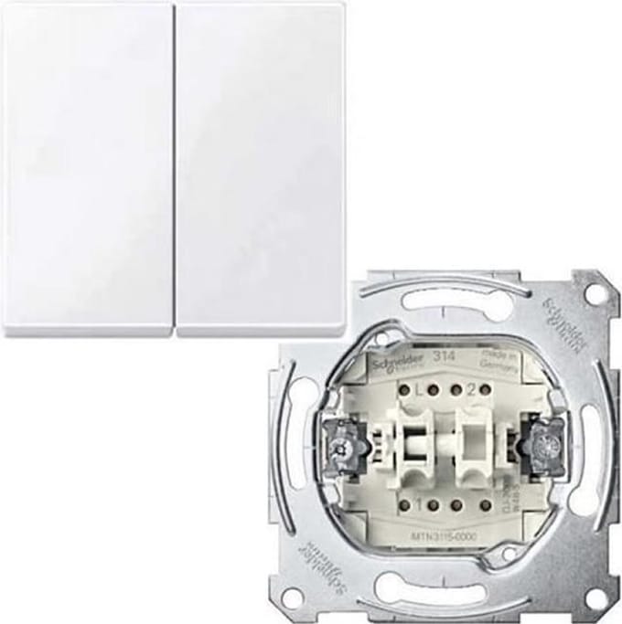 Schneider Electric Merten System M-Pure inbouw wissel/wissel schakelaar actief wit