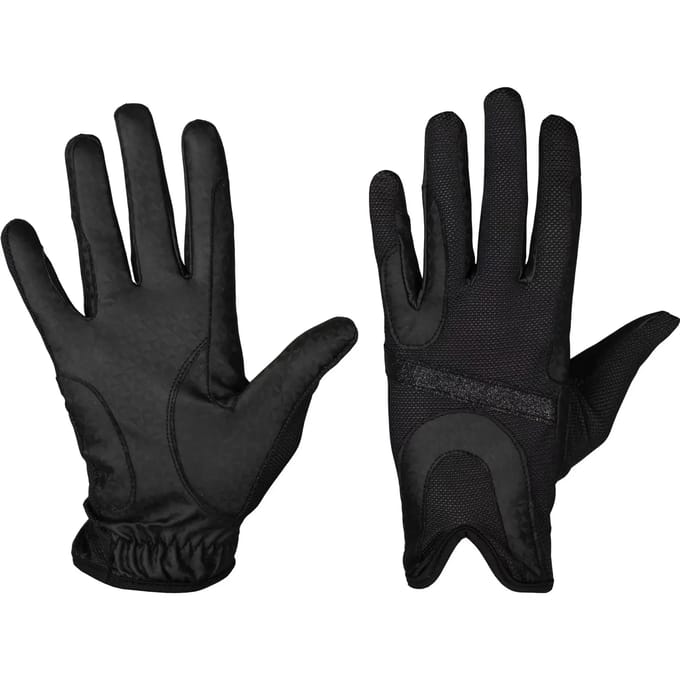 Horka Handschoenen met sparkle streep Black - M | Paardrij handschoenen