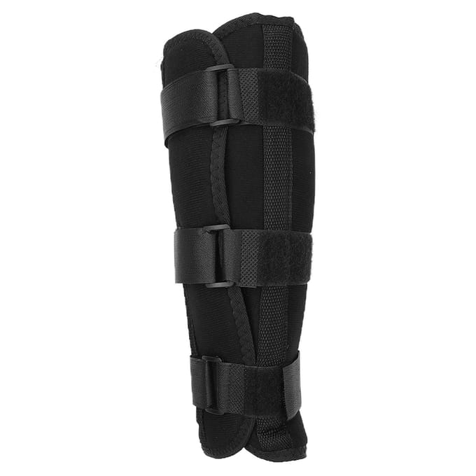 Attelle Stabilisatrice Fixe Tibia-Péroné Protecteur Tibia-Péroné Sangles de Fixation pour Fracture Tibiale M black
