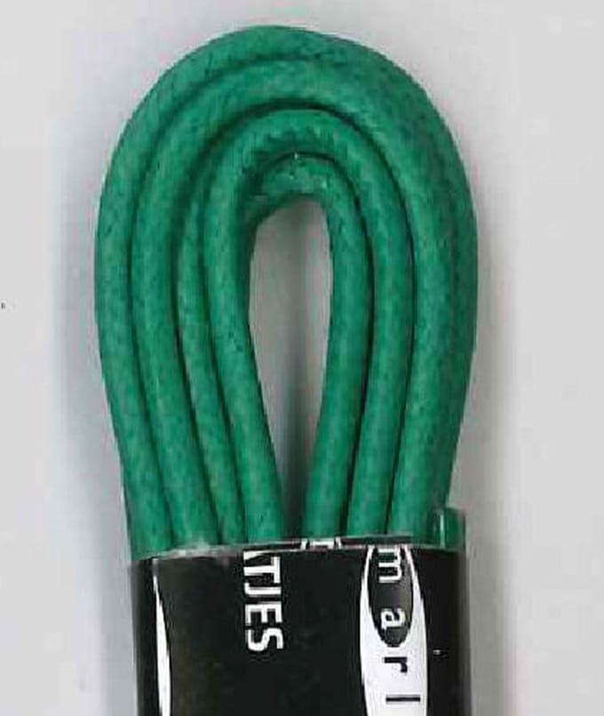 Cordial - schoenveters - Groen - wax dun rond - veterlengte 75 cm 4-6 gaatjes