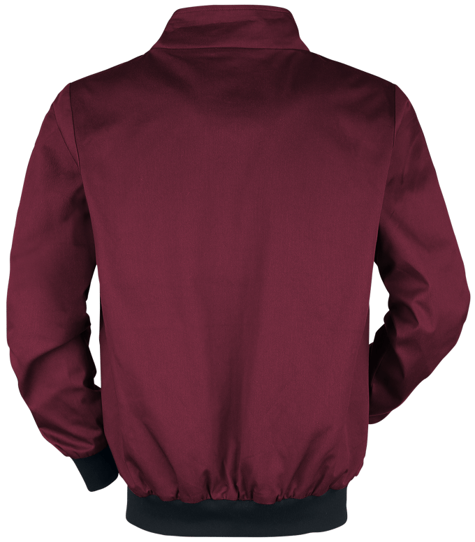 R.E.D. Rock-Engineered Design Bordeaux rode bomberjack met staande kraag en geruite voering - Heren - M