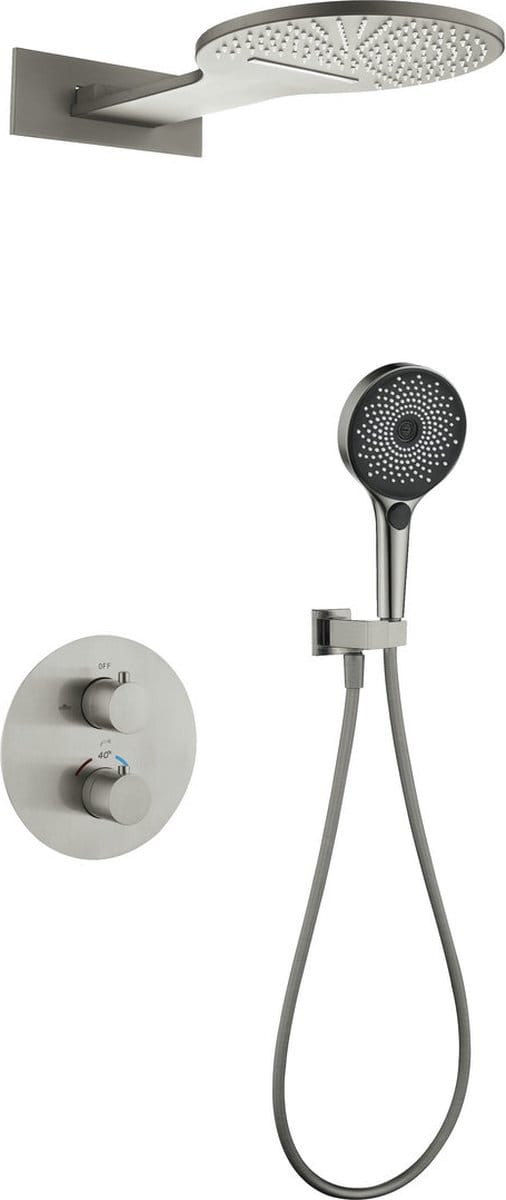 Mawialux thermostatisch inbouw regendoucheset - Waterval - Jack - RVS