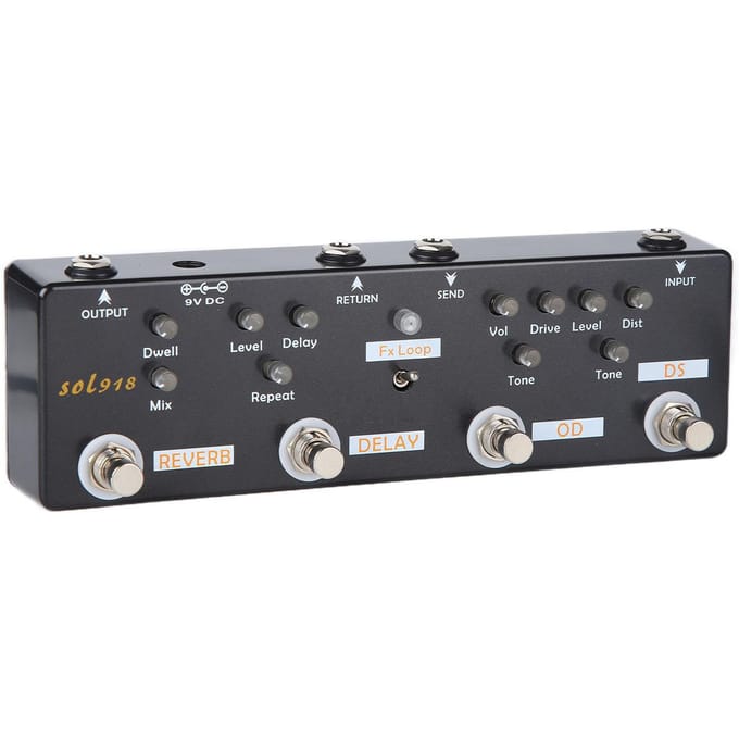 Gitaar Effectpedaal 5 Modi Reverb Delay Fx LOOP Distortion Overdrive Gitaar Stemaccessoires gray