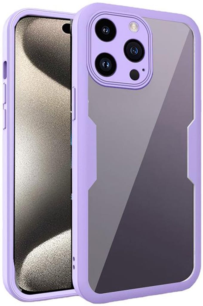 Hoesje geschikt voor Apple iPhone 15 Pro Max - Techsuit ColorVerse 360 Case met Screenprotector - Paars