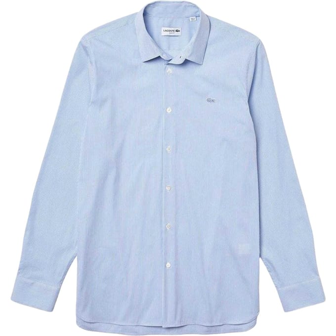 Lacoste Heren Gestreepte Slim Fit Overhemd (Lichtblauw)
