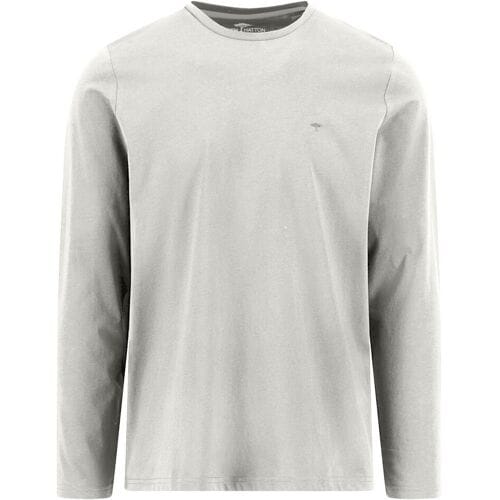 Fynch-Hatton T-Shirt Solid Color Long Sleeve Crew Neck New Off White / male
