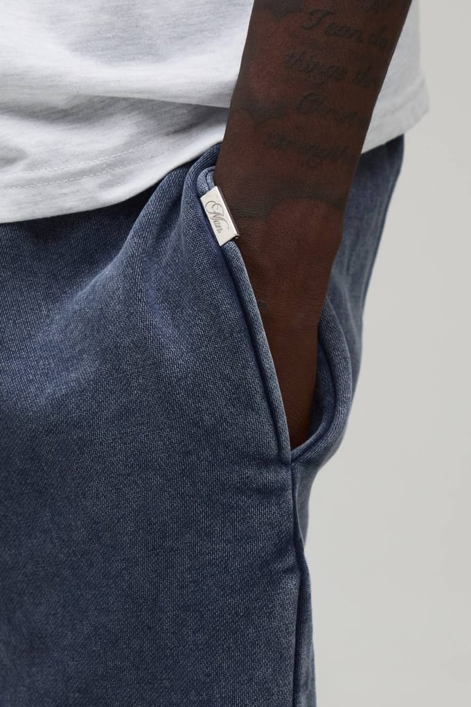 Ruimvallende Essential Gewassen Jersey Short | Washed Navy | Size XS