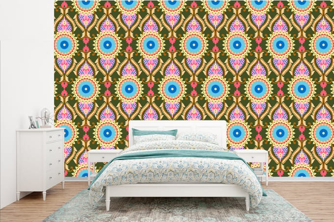 Behang - Fotobehang Design - Orient - Retro - Breedte 385 cm x hoogte 240 cm