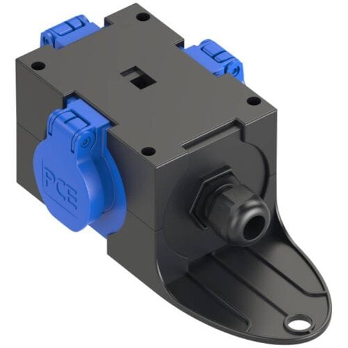 PCE 9430406 3-voudig Stopcontactsplitter Zwart, Blauw