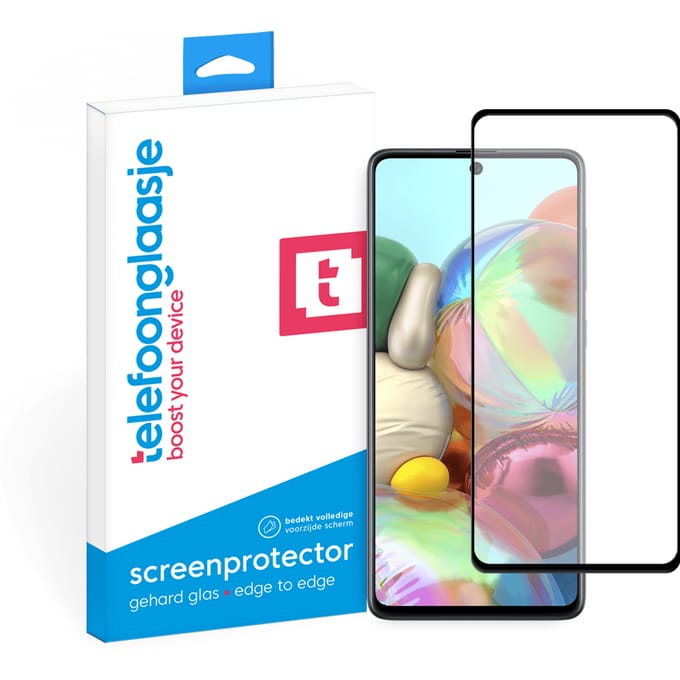 Samsung Galaxy A71 screenprotector gehard glas Edge to Edge