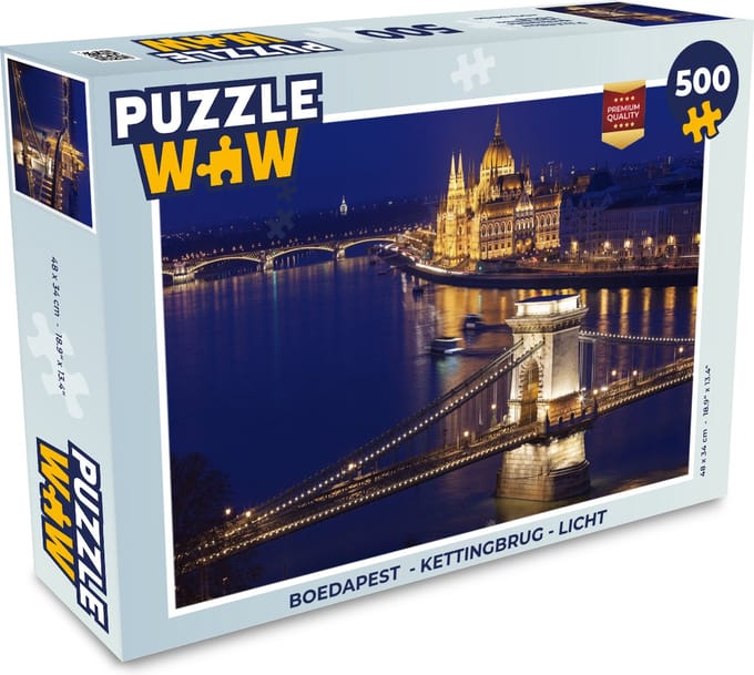 Puzzel Boedapest - Kettingbrug - Licht - Legpuzzel - Puzzel 500 stukjes
