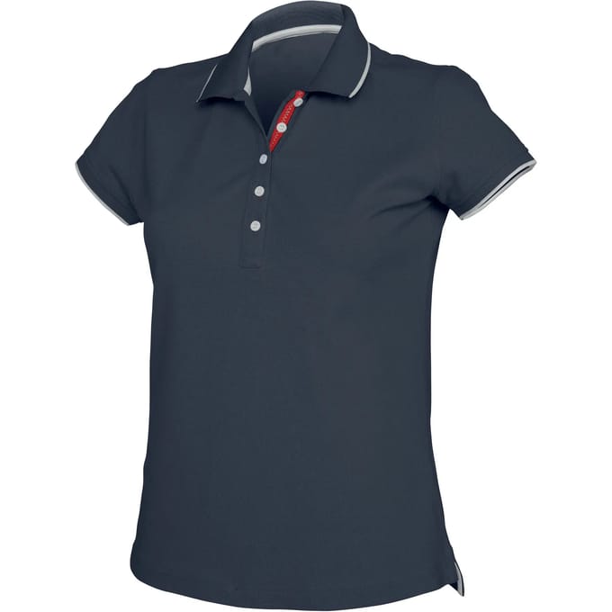 Kariban Damespolo korte mouwen K252 - Navy / White / Red - M