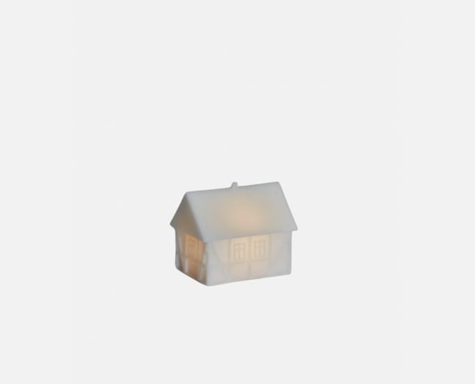 Sirius Kopenhagen Half-Timbered House - huisje dorp kerstdorp - decoratief beeld - kerst - LED kaars - wit