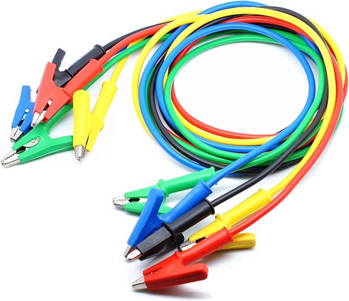 5 Kleuren Multimeter Testkabels met Krokodillenklemmen - 1 Meter Lengte