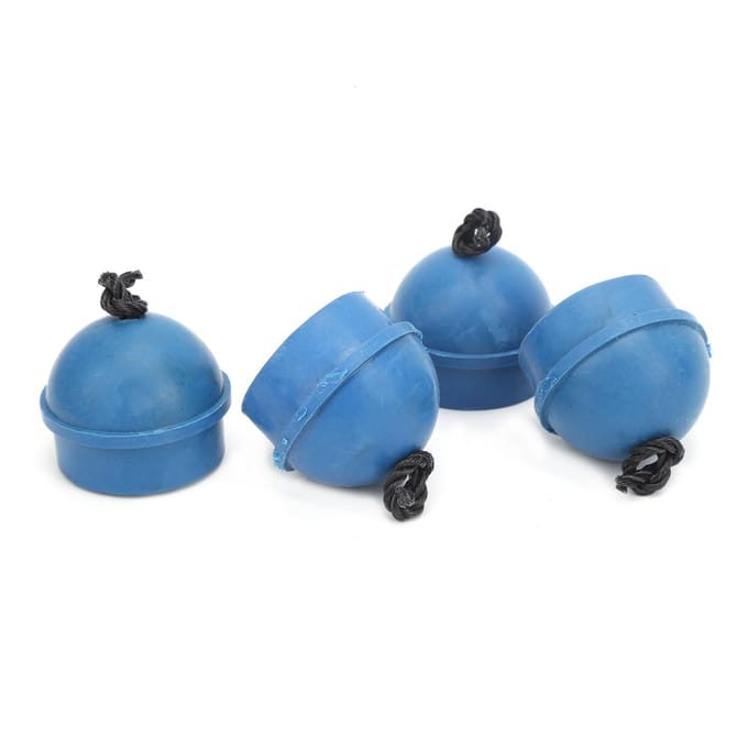 4pcs Porte-craie de queue de billard de poche en caoutchouc avec cordon Accessoire Bleu bleu