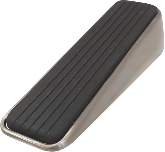 Decoratieve Rubber Satijn Nikkel Deurstopper met Antislip - Ideaal voor Vloeren