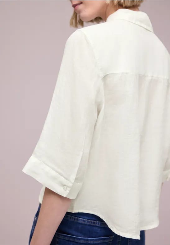 Linnen blouse met 3/4 mouwen