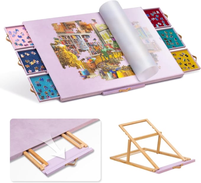 Puzzeltafel - Puzzelmat - Puzzelmap - Puzzelbord - Roze
