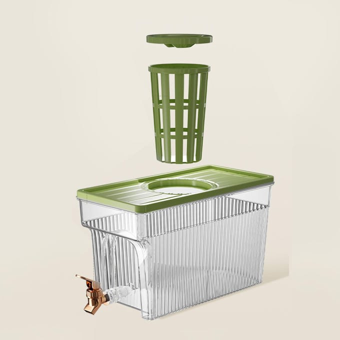 Koude Ketel met Kraan 3L PET Koelkast Waterfilter Dispenser Drinkcontainer voor Thuisfeest groen