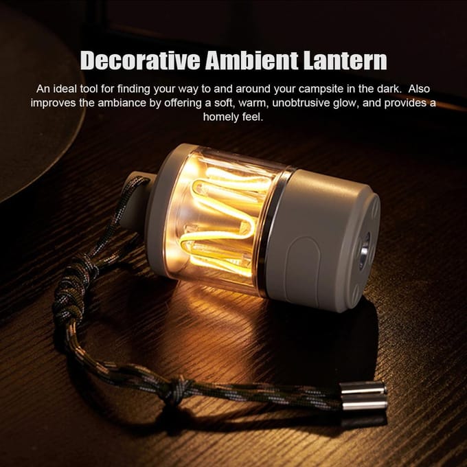 LED-kampeerlamp Waterdicht Buiten Decoratieve tafellamp Oplaadbare draagbare campinglantaarn beige