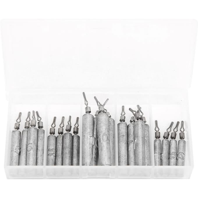 20 stuks Doos Lange Strip Vissen Loodgewicht Aas Gewicht Visgerei Accessoires gray