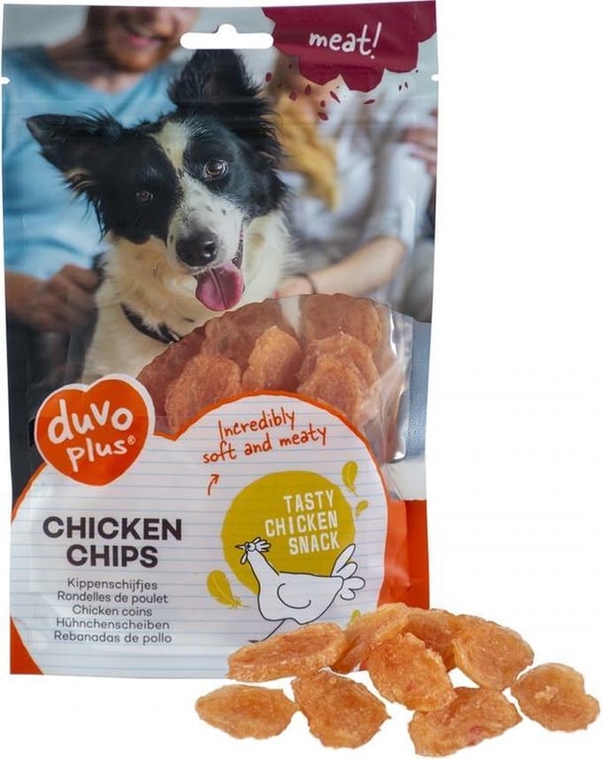 Duvo+ hondensnack Kippenchips 80gr
