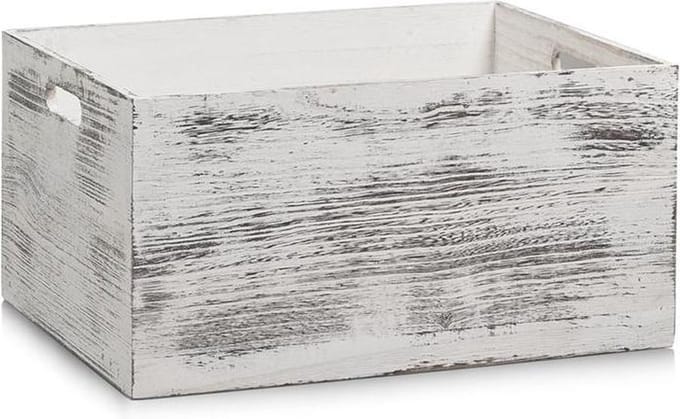 Zeller - Storage Box "Rustic white", paulownia wood