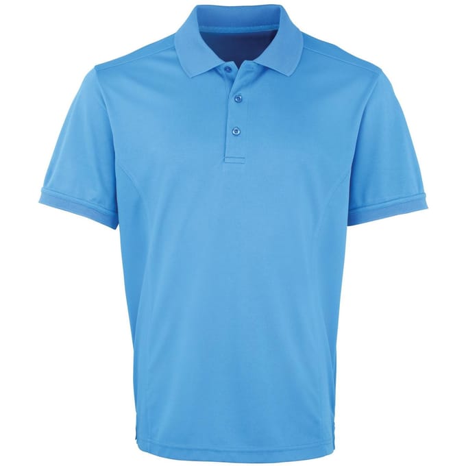 Premier Heren Coolchecker Pique korte mouw Polo T-Shirt (Saffier)