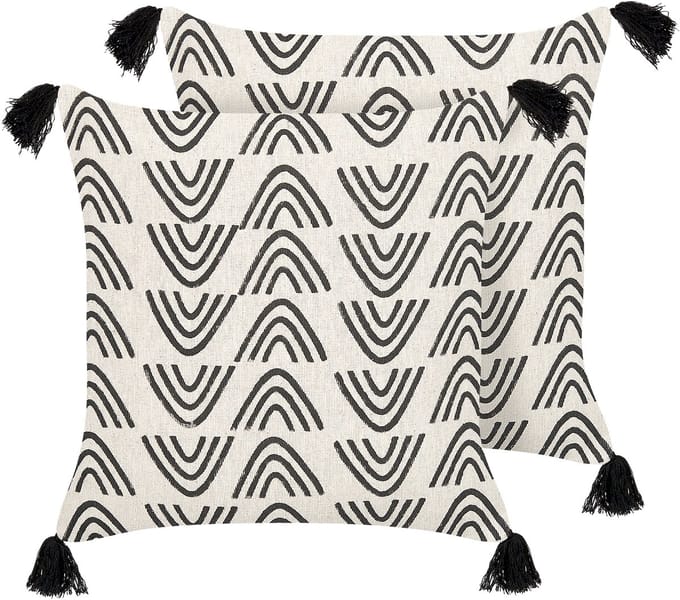 MAYS - Sierkussen set van 2 - Gebroken wit - 45 x 45 cm - Katoen