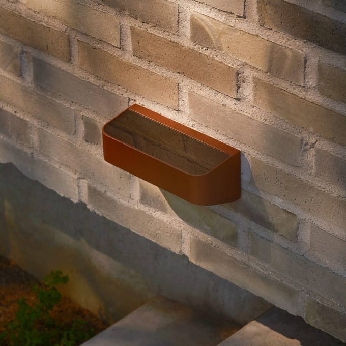 Nordlux LED buiten wandlamp Marcellio, bruin, sensor, IP54