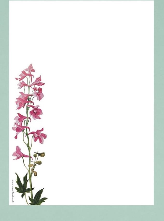 Briefpapier - 24 vellen A4 formaat - Ridderspoor - Postpapier met bloemen - Meer Leuks