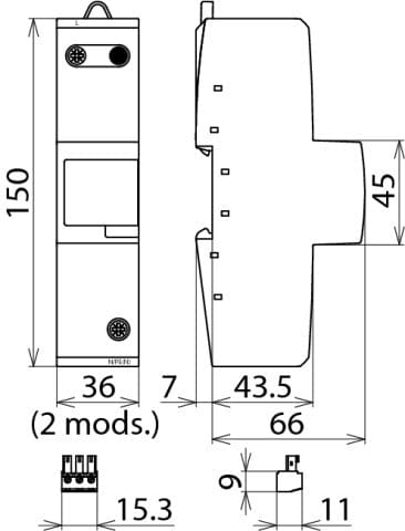 DEHN DVCI 1 255 FM Combinatiezekering type 1+2 enkelfasig - 961205