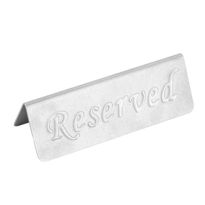 Roestvrij Staal Gereserveerd Bord Engelse Gereserveerde Letter Tafelmarker Gezandstraald Oppervlak Zilver zilver