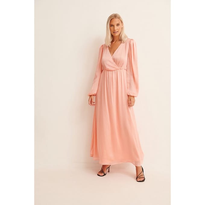 NA-KD - Maat 36 - Balloon Sleeve Structured Maxi Dress Dames Jurk
