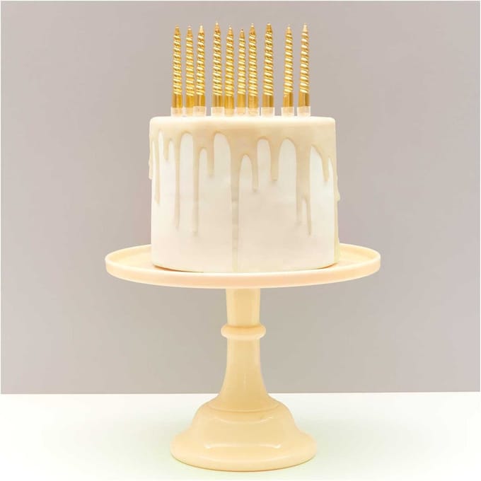 Spiraal kaarsen goud 10 cm set van 10