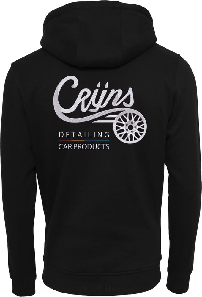 CRIJNS KWALITEITS HOODIE ZWART / WIT Logo - EXTRA LARGE